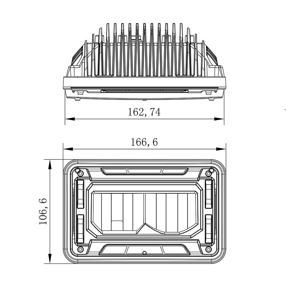 DOT/SAE 4x6 Sealed Beam Replacement LED Headlight (High Beam), 10-20197