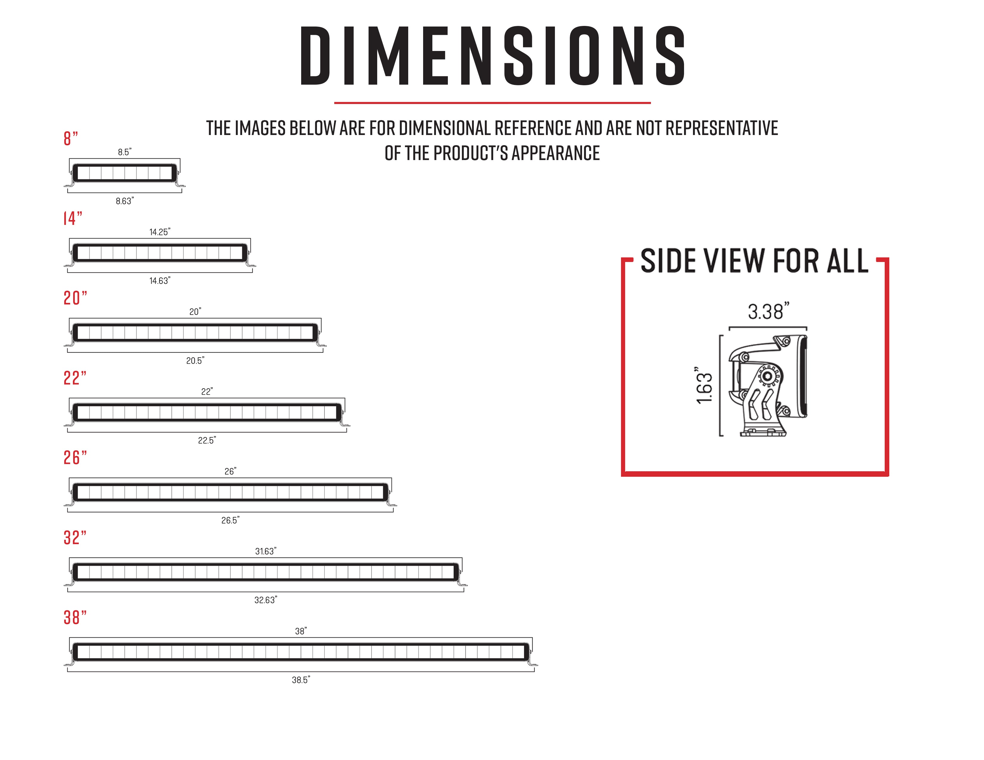 38" Single Row LED Light Bar - SRS38, 10-10010