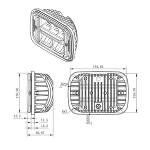 5x7 Sealed Beam Replacement LED Headlight - DOT 10-20198