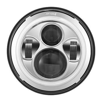 7" DOT Compliant Motorcycle/Jeep LED Headlight w/ DRL Halo, 10-20215 & 10-20216